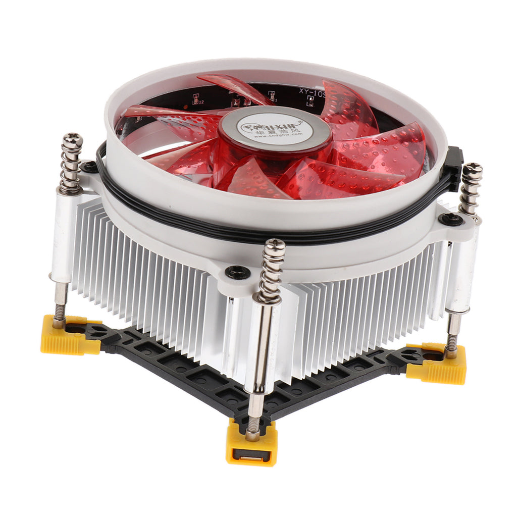 Aluminum 9cm CPU Cooler with Cooling Fan Radiator Heatsink for LAG 1366 Red