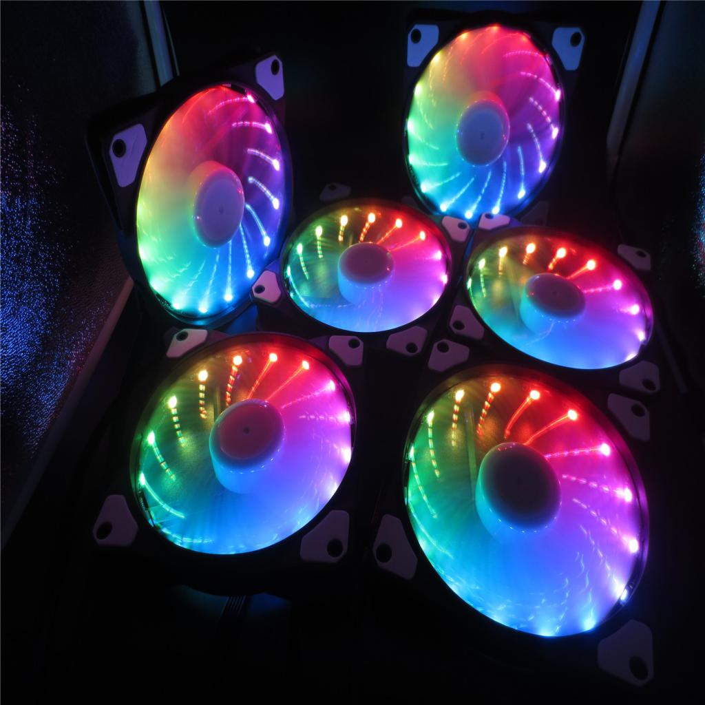 RGB Silent Computer Chassis Case LED Cooling/Radiator Fan For Computer Case