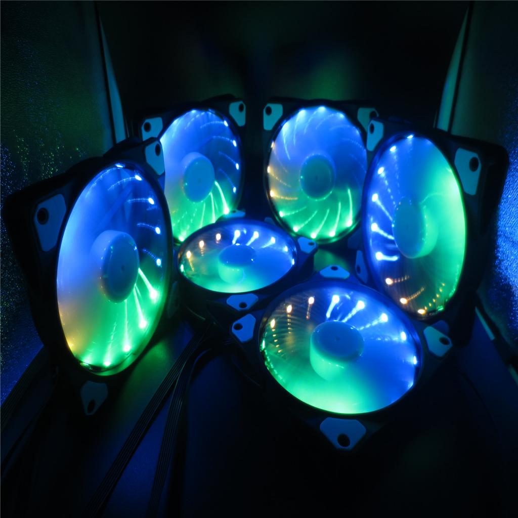 RGB Silent Computer Chassis Case LED Cooling/Radiator Fan For Computer Case