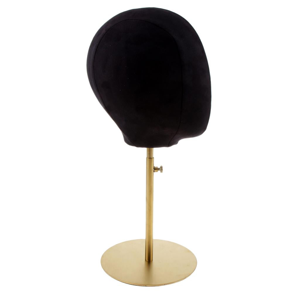 Suede Cork Mannequin Head Hat Rack Cap Wig Holder Display Stand Black