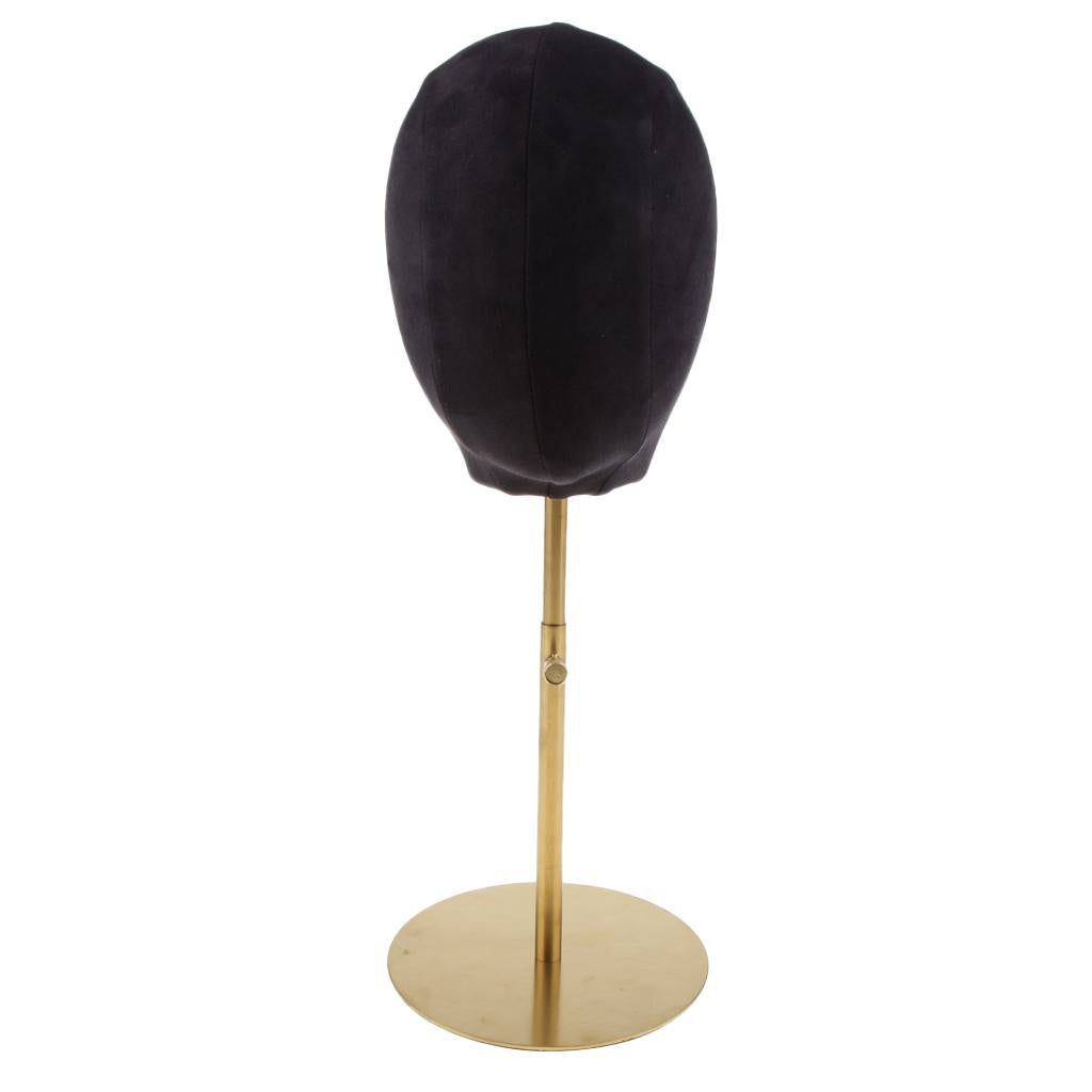 Suede Cork Mannequin Head Hat Rack Cap Wig Holder Display Stand Black