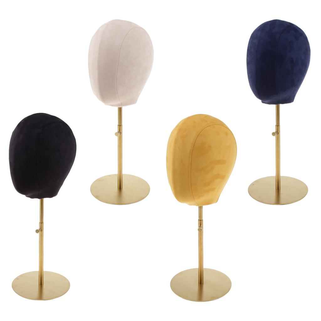 Suede Cork Mannequin Head Hat Rack Cap Wig Holder Display Stand Black