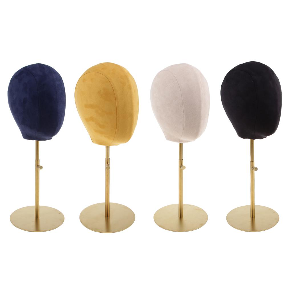 Suede Cork Mannequin Head Hat Rack Cap Wig Holder Display Stand Black