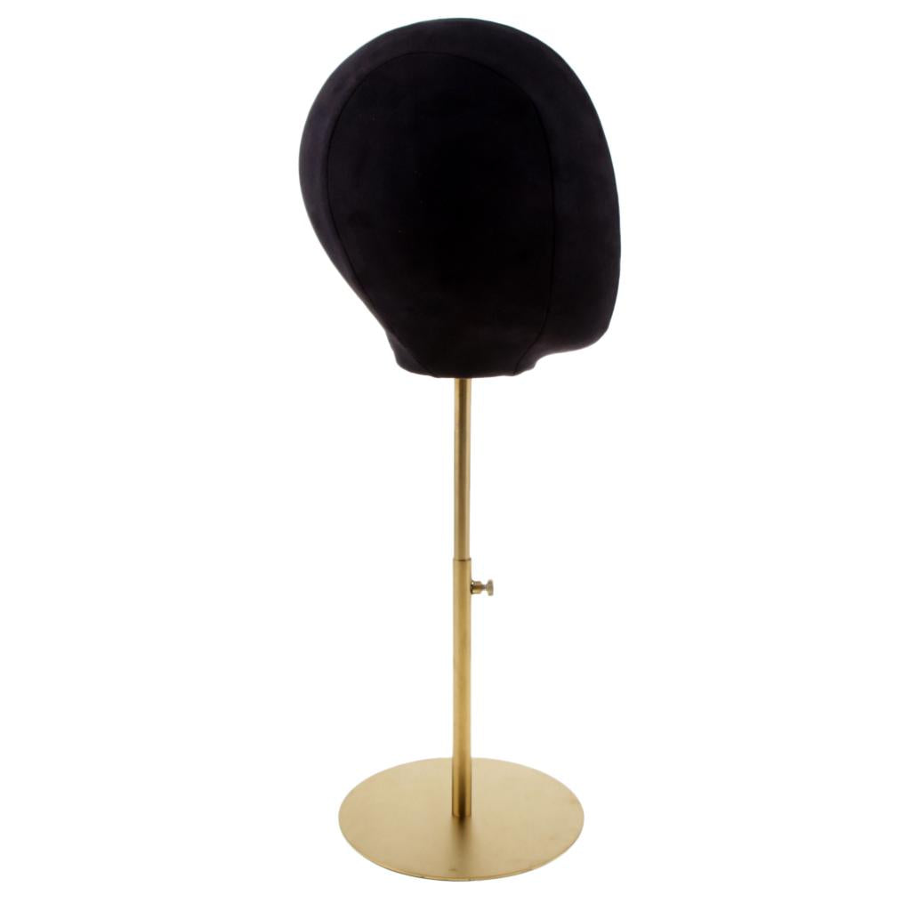 Suede Cork Mannequin Head Hat Rack Cap Wig Holder Display Stand Black