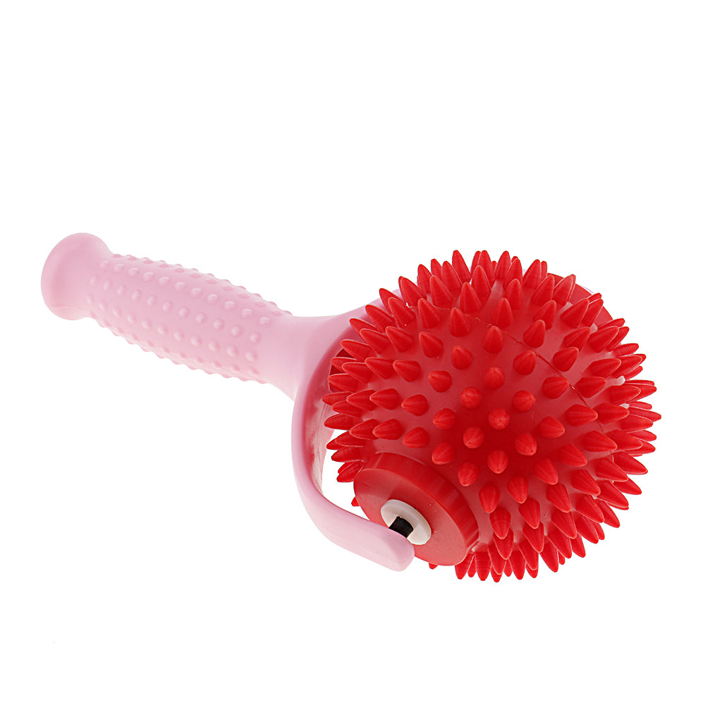 Handheld Acupuncture Full Body Leg Arm Spiky Massage Roll Ball Massager Red