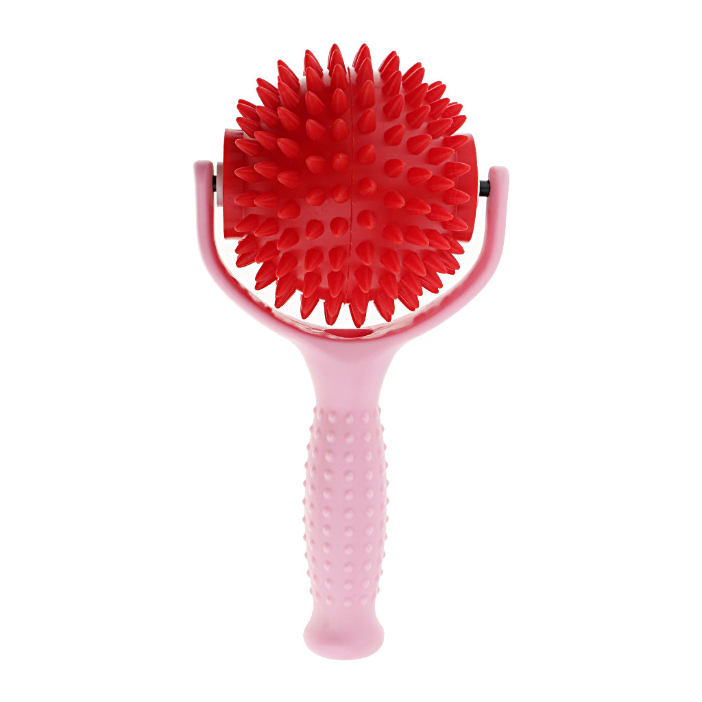 Handheld Acupuncture Full Body Leg Arm Spiky Massage Roll Ball Massager Red