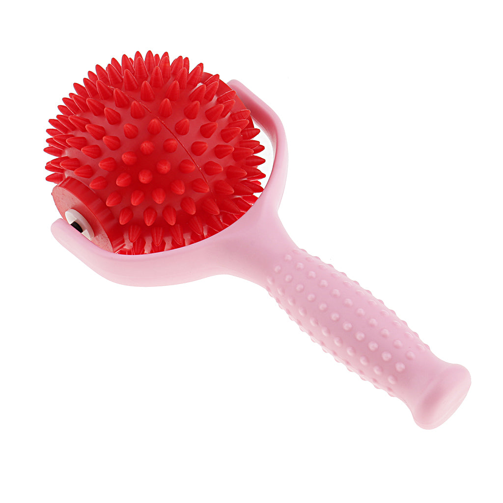 Handheld Acupuncture Full Body Leg Arm Spiky Massage Roll Ball Massager Red