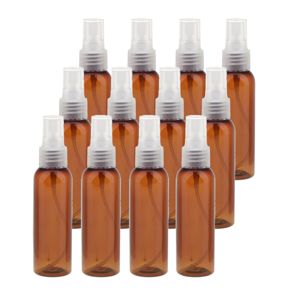 12PCS Brown Comestic Empty Spray Bottle Perfume Cream Atomizer 60ml Clear