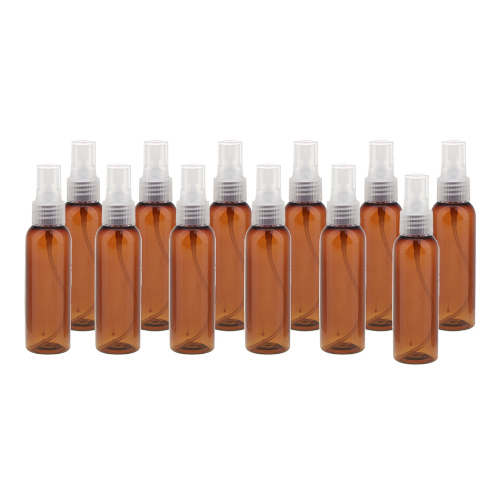 12PCS Brown Comestic Empty Spray Bottle Perfume Cream Atomizer 60ml Clear