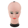 PVC Female Bald Mannequin Head Model Wig Making Hat Glasses Display Stand 2#