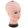 PVC Female Bald Mannequin Head Model Wig Making Hat Glasses Display Stand 2#