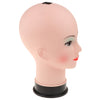 PVC Female Bald Mannequin Head Model Wig Making Hat Glasses Display Stand 2#