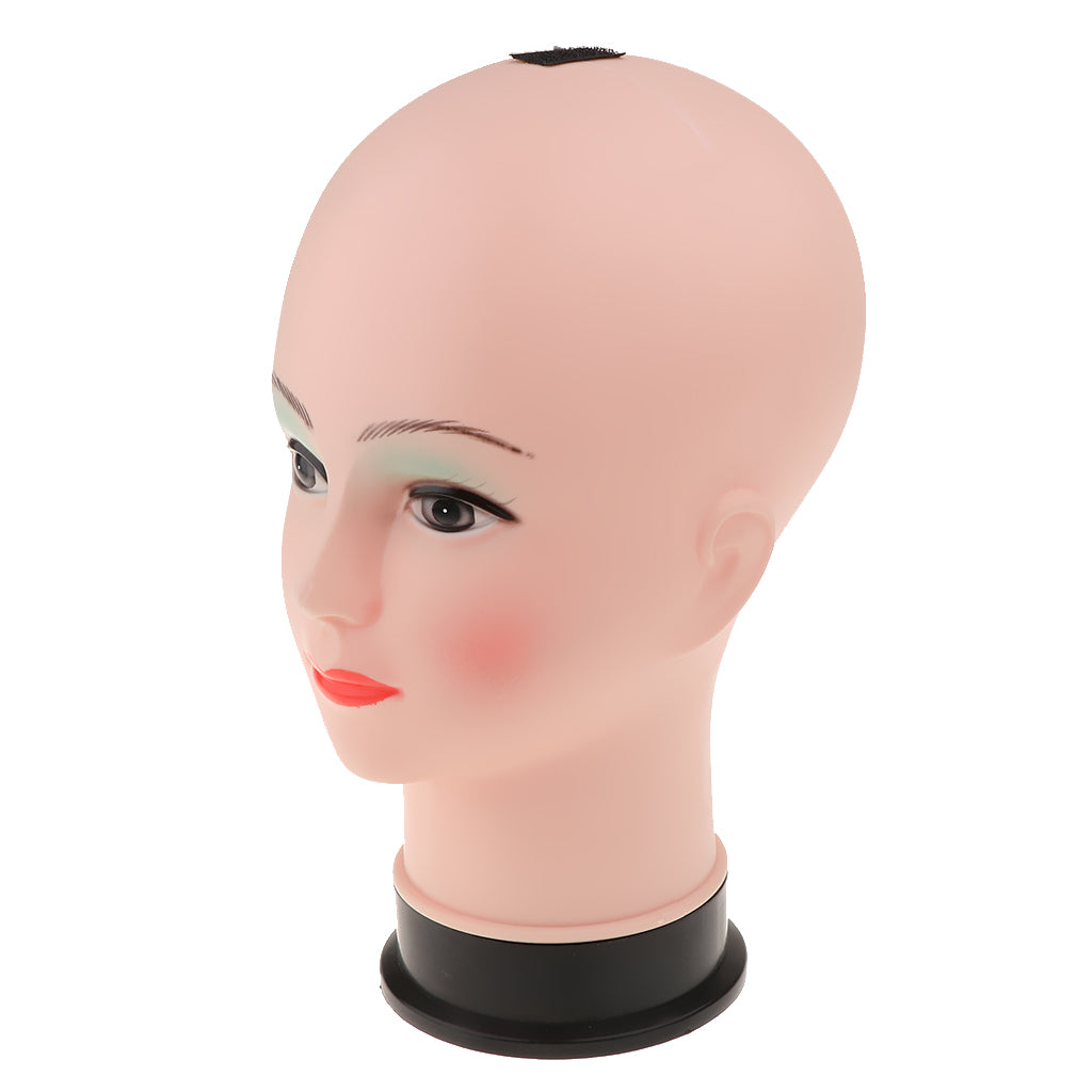 PVC Female Bald Mannequin Head Model Wig Making Hat Glasses Display Stand 2#