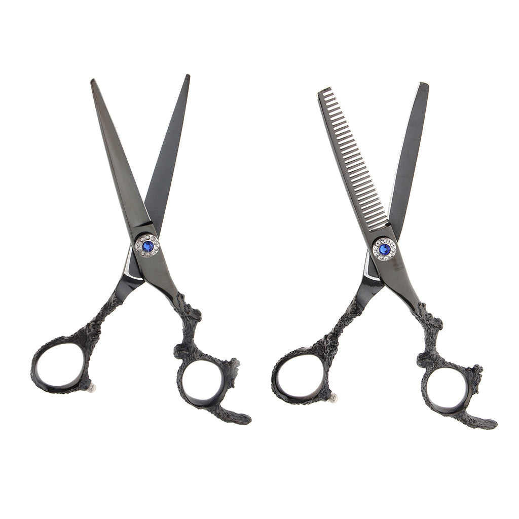 Black Salon Hair Cutting Thinning Scissors Shears Hairdressing 6.5 inches