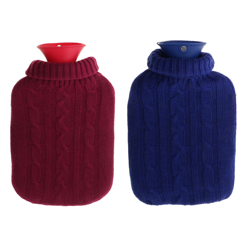 2000ml Rubber Hot Water Bottle Bag Heat Cold Warm Keeping Coldproof +Case #4