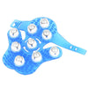 Palm 9 Balls Body Massager Massage Glove Hand Held Stress Tension Relief Blue