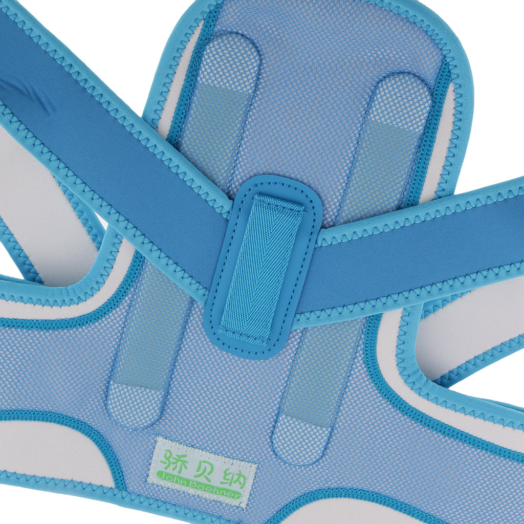 Kids Back Posture Corrector Belt Lumbar Shoulder Corrective Brace L Blue