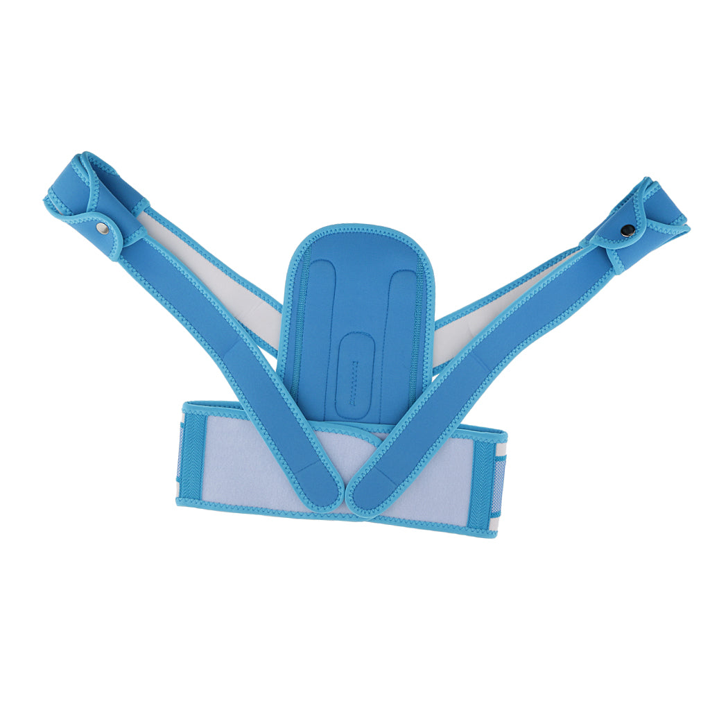 Kids Back Posture Corrector Belt Lumbar Shoulder Corrective Brace L Blue