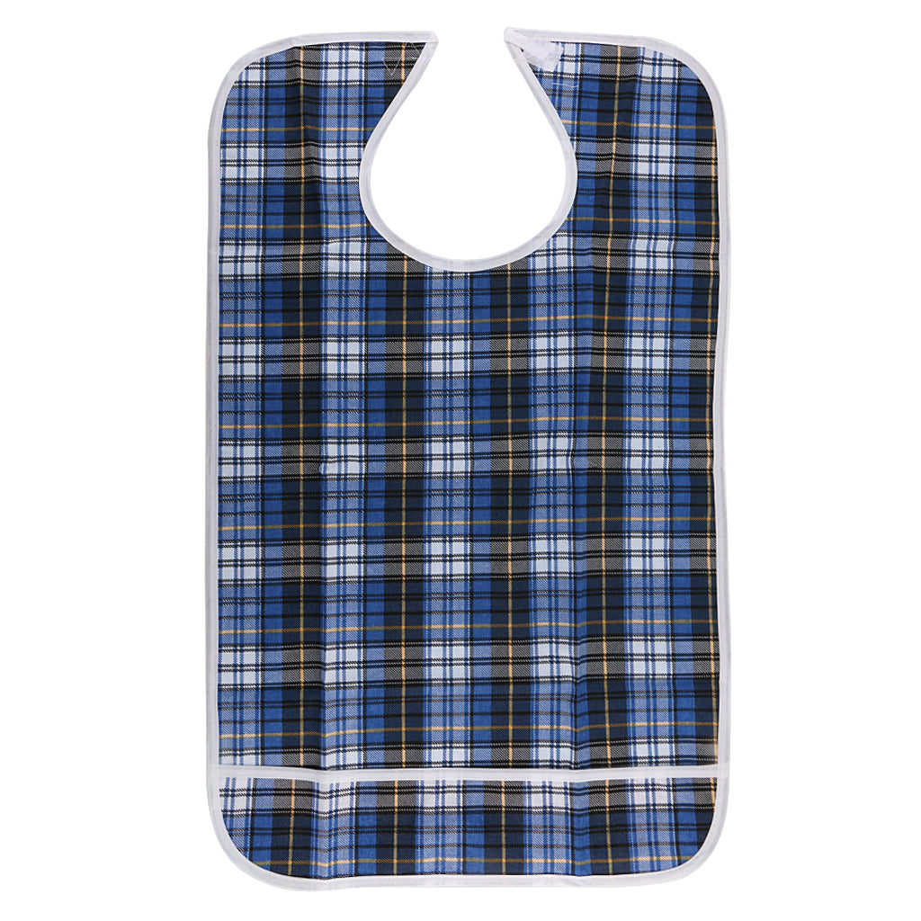 Adult Disability Bib Mealtime Cloth Protector Waterproof 45x75cm blue