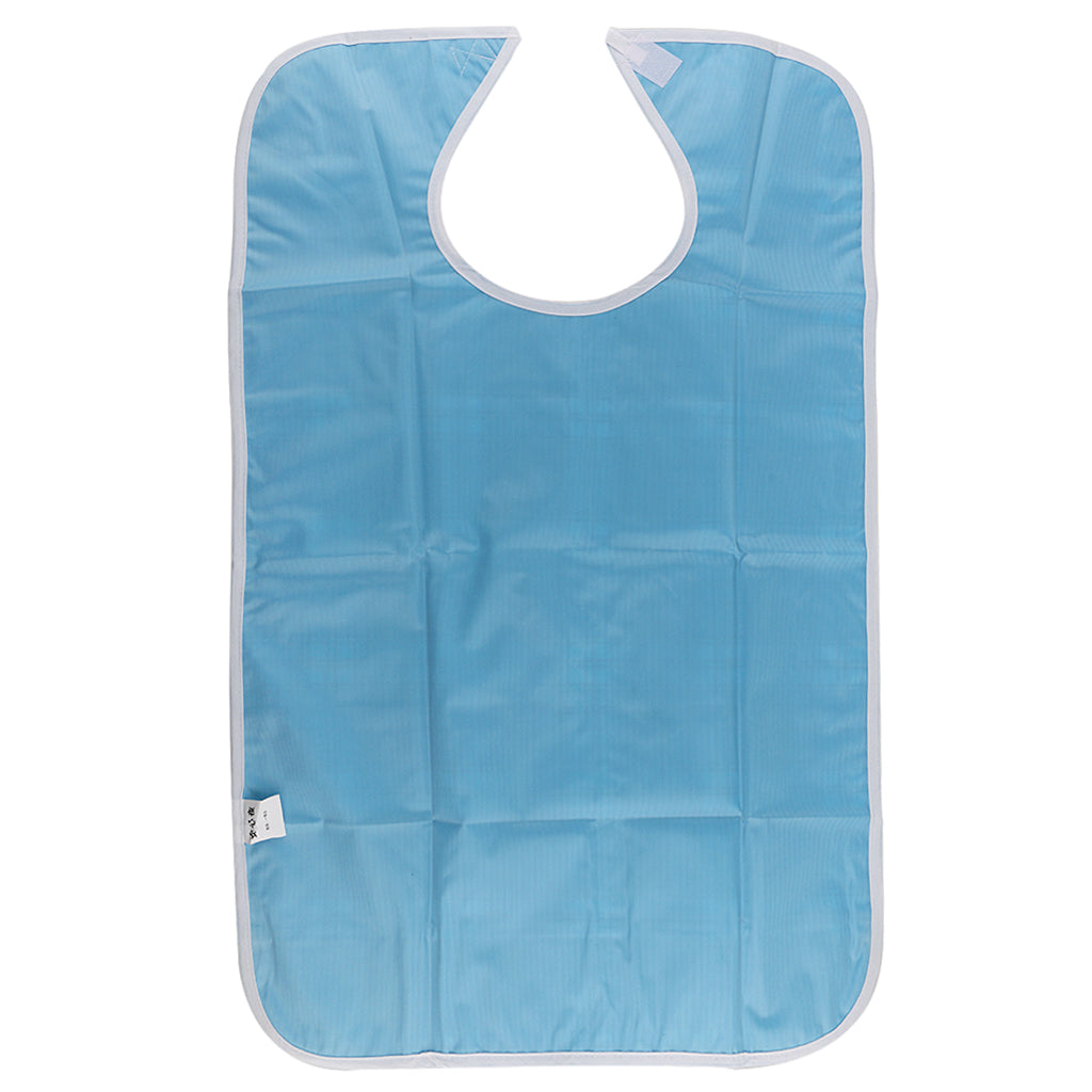 Adult Disability Bib Mealtime Cloth Protector Waterproof 45x75cm blue