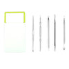 5Pieces Steel Blackhead Pimple Blemish Extractor Remover Tool Set Kit Green