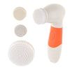 Electric Facial Skin Care Body Massager Scrubber Face Latex Puff Head Orange