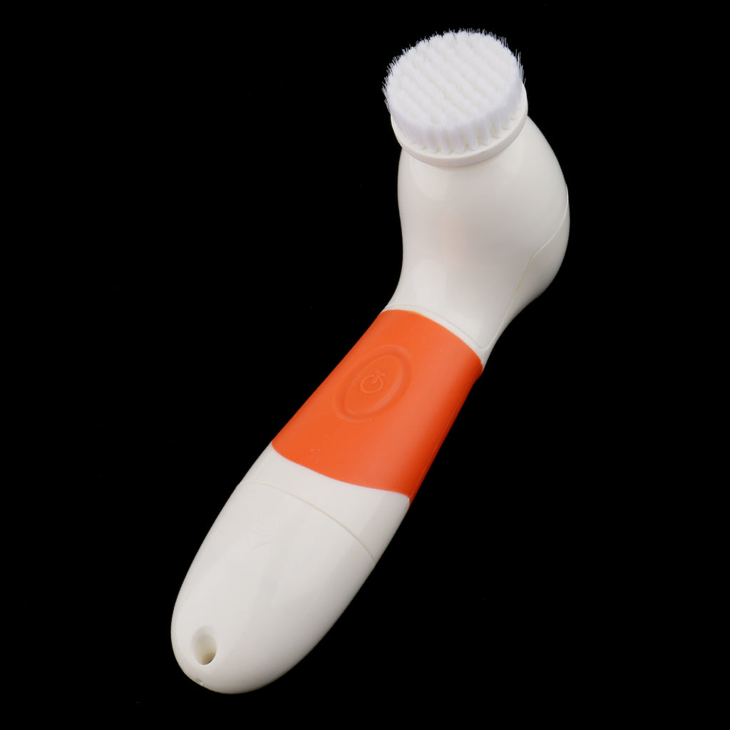 Electric Facial Skin Care Body Massager Scrubber Face Latex Puff Head Orange