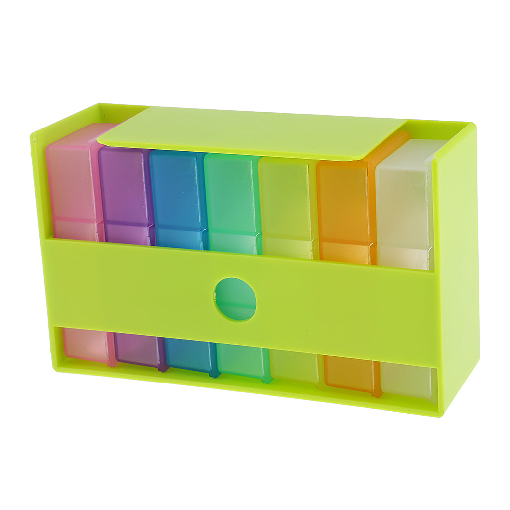 Portable 7 Day Weekly Pill Box Medicine Storage Tablet Organizer Case Green