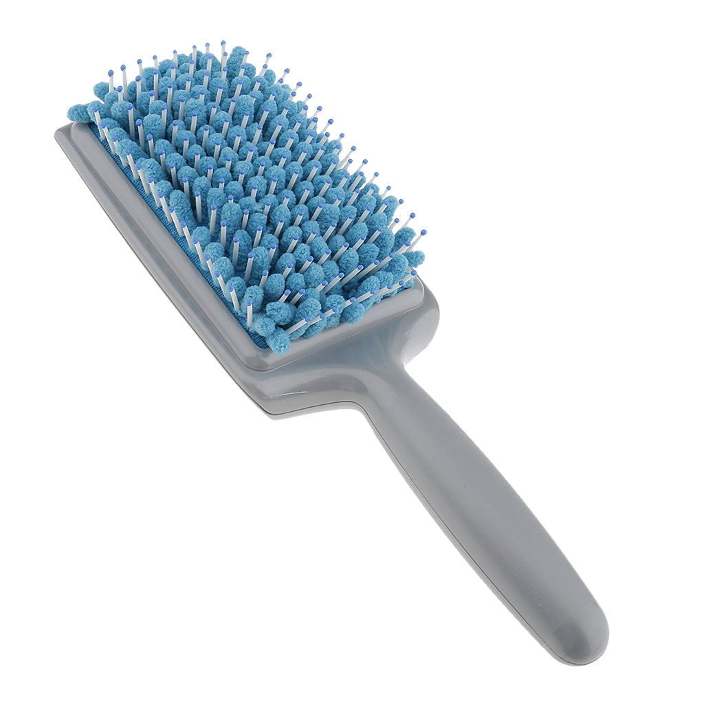 Quick Drying Hair Brush Comb Microfiber Towel Absorbent Dry Wet Hair Blue