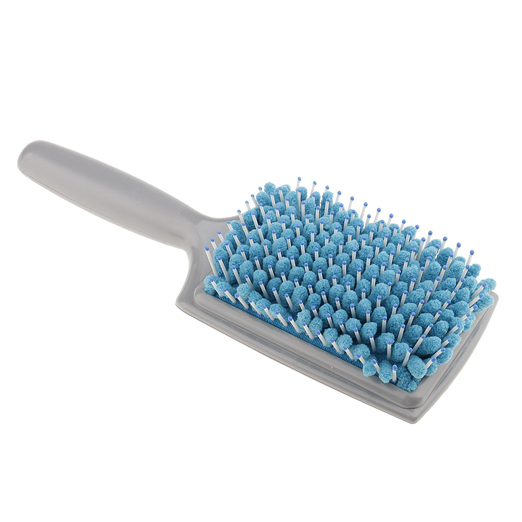 Quick Drying Hair Brush Comb Microfiber Towel Absorbent Dry Wet Hair Blue