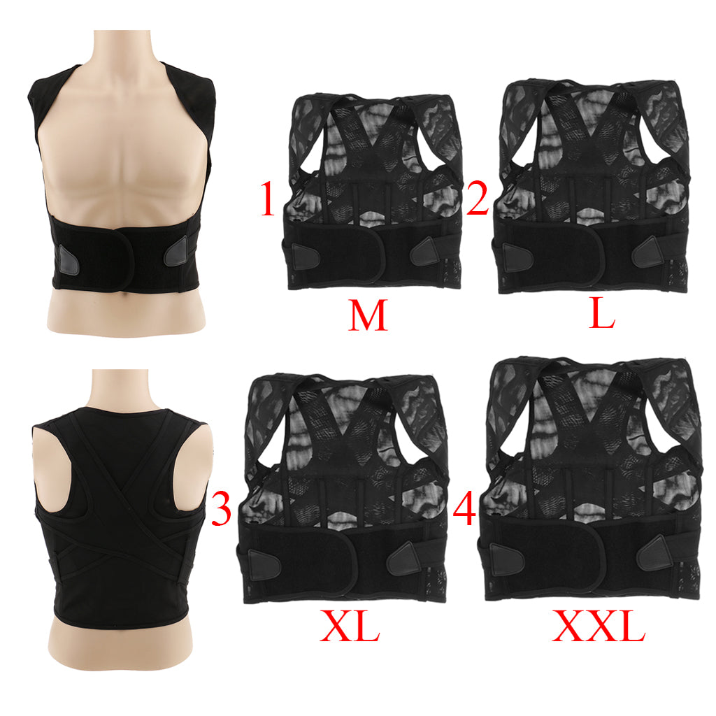 Back Lumbar Shoulder Support Correction Brace Belt Posture Corrector M