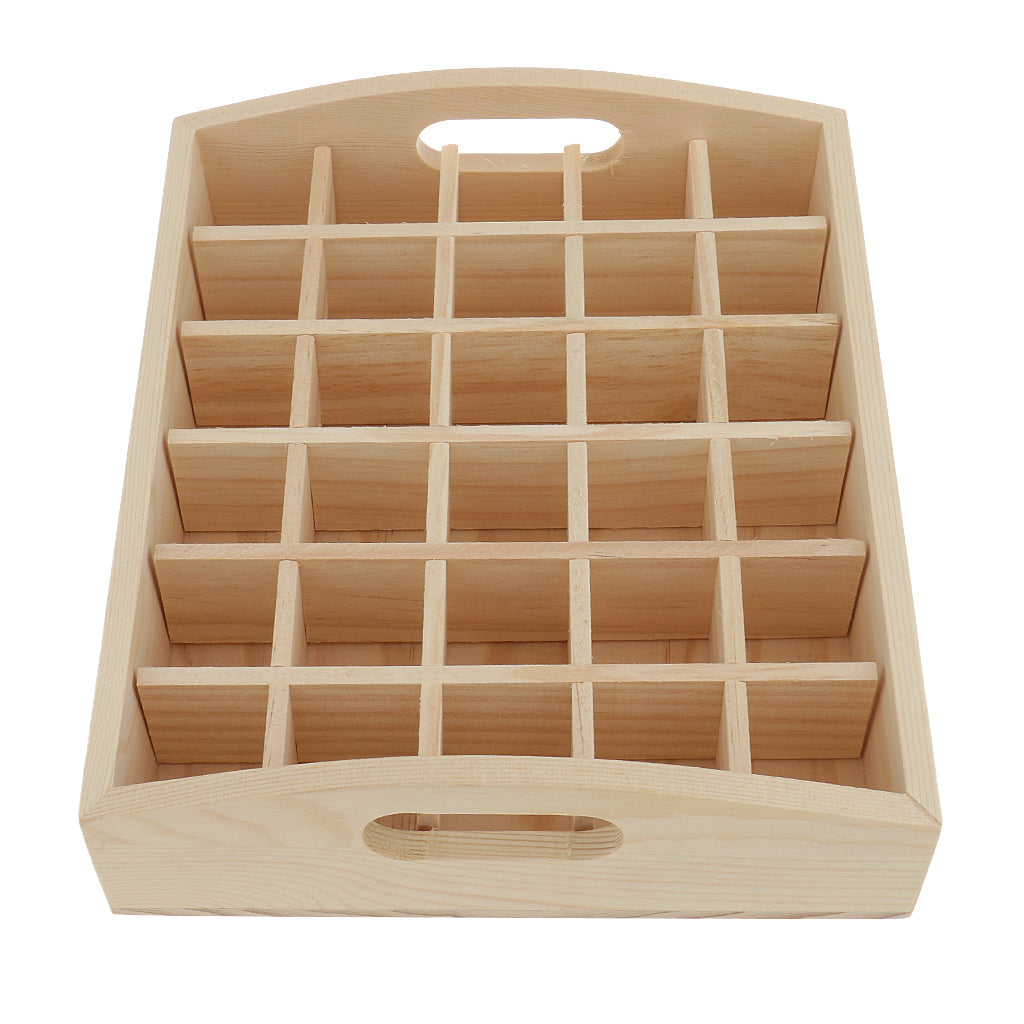 Essential Oil Wooden Storage Box Display Carry Case Organizer Hold 30 Bottle