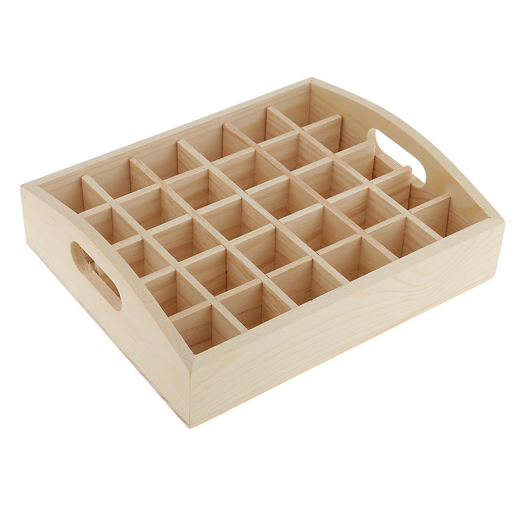 Essential Oil Wooden Storage Box Display Carry Case Organizer Hold 30 Bottle