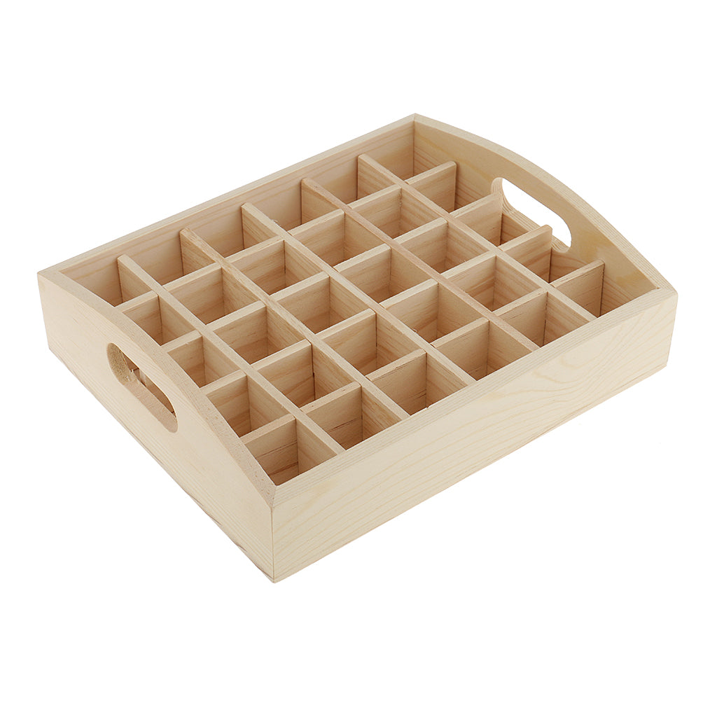 Essential Oil Wooden Storage Box Display Carry Case Organizer Hold 30 Bottle