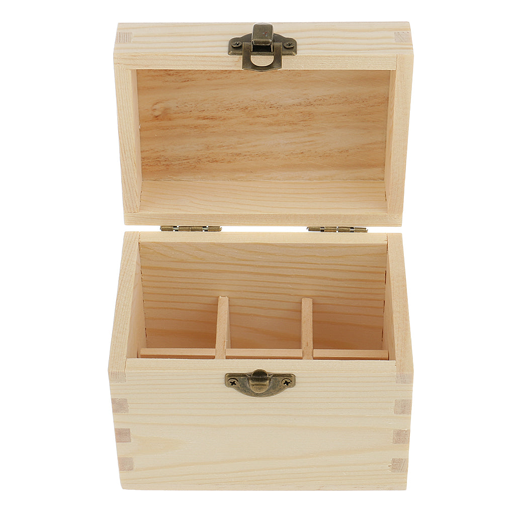 Essential Oil Wooden Storage Box Display Carry Case Organizer Hold 6 Bottles