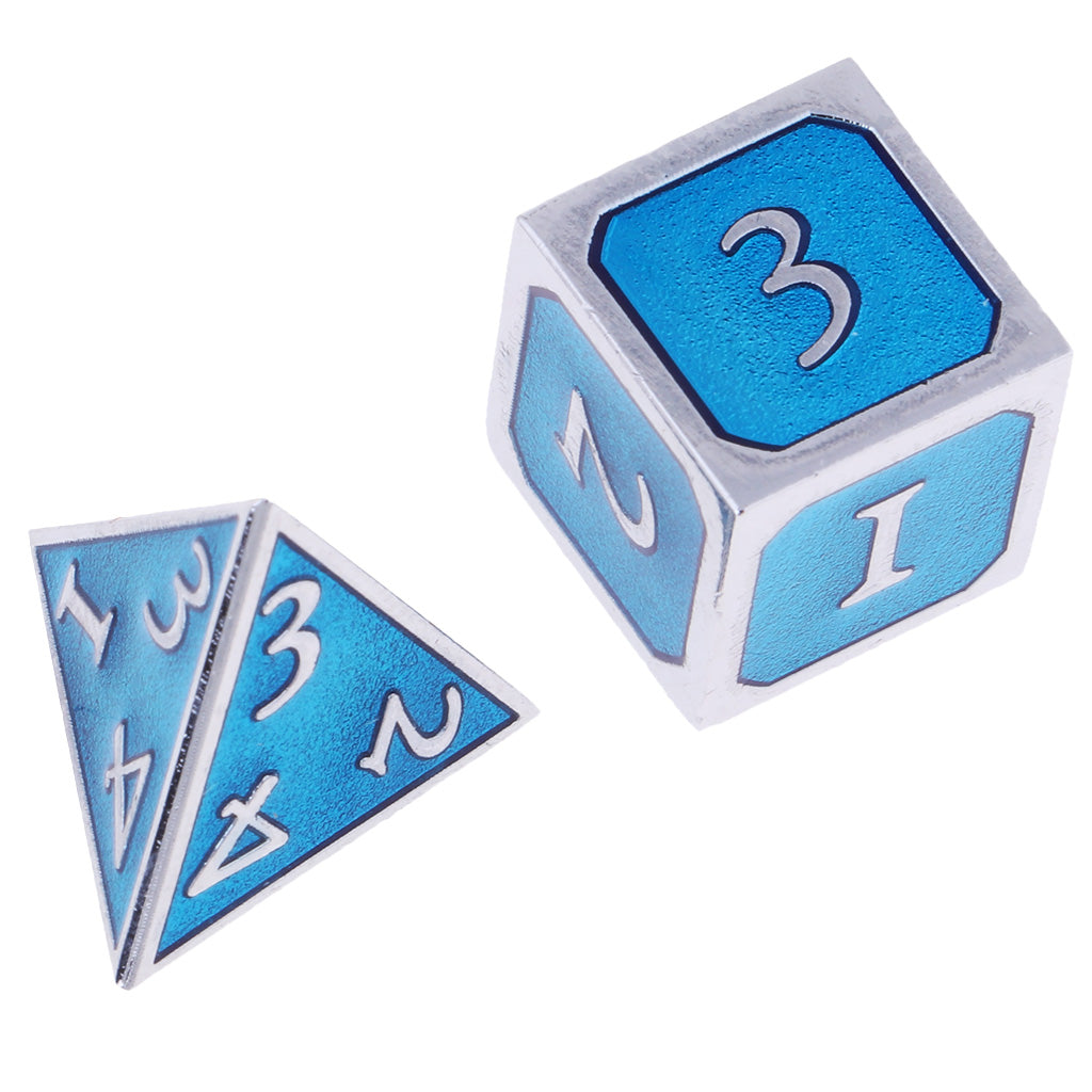 7PCS/Set Multi-sided Dice Family D&D Game Colors Polyhedral Dice Light Blue