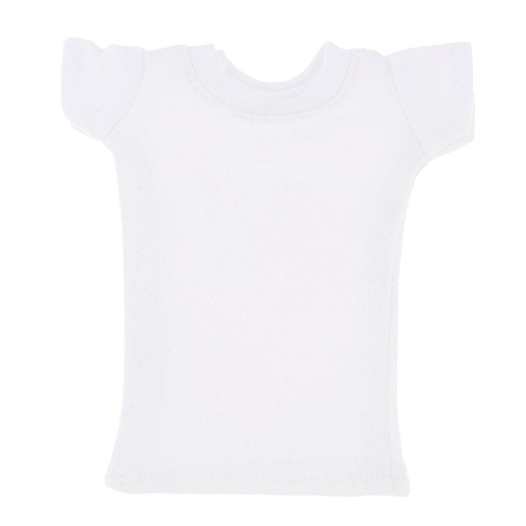 1/6 Female Body Top T-Shirts Short Sleeve for 12'' JIAOU DOLL Figures White