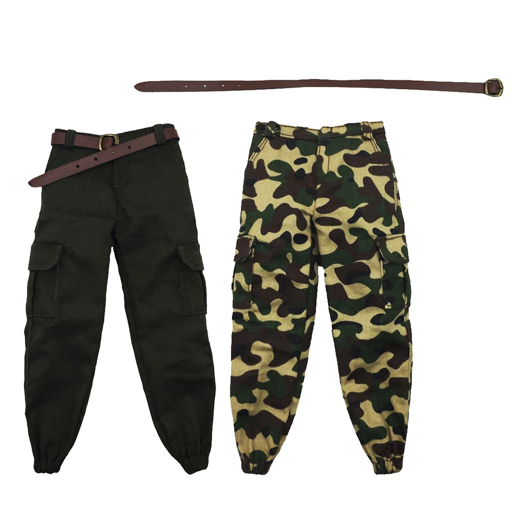 1/6 Scale Army Male Casual Pants Men Trousers Clothing for 12" Figure A