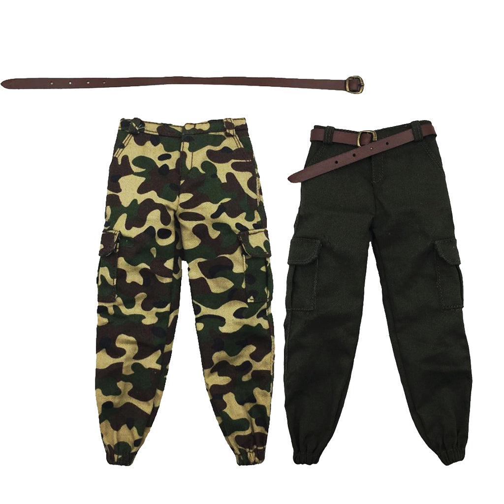 1/6 Scale Army Male Casual Pants Men Trousers Clothing for 12" Figure A