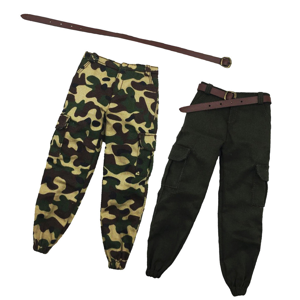 1/6 Scale Army Male Casual Pants Men Trousers Clothing for 12" Figure A