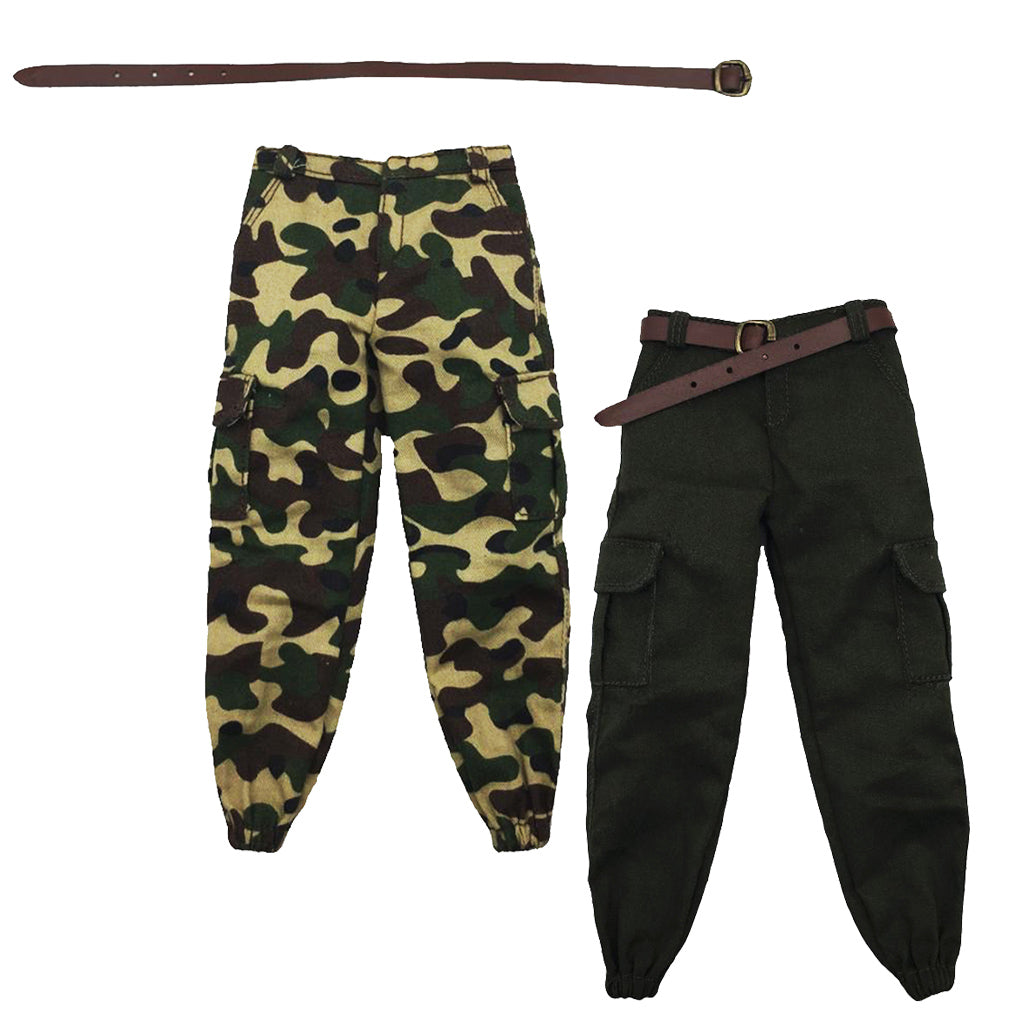 1/6 Scale Army Male Casual Pants Men Trousers Clothing for 12" Figure A