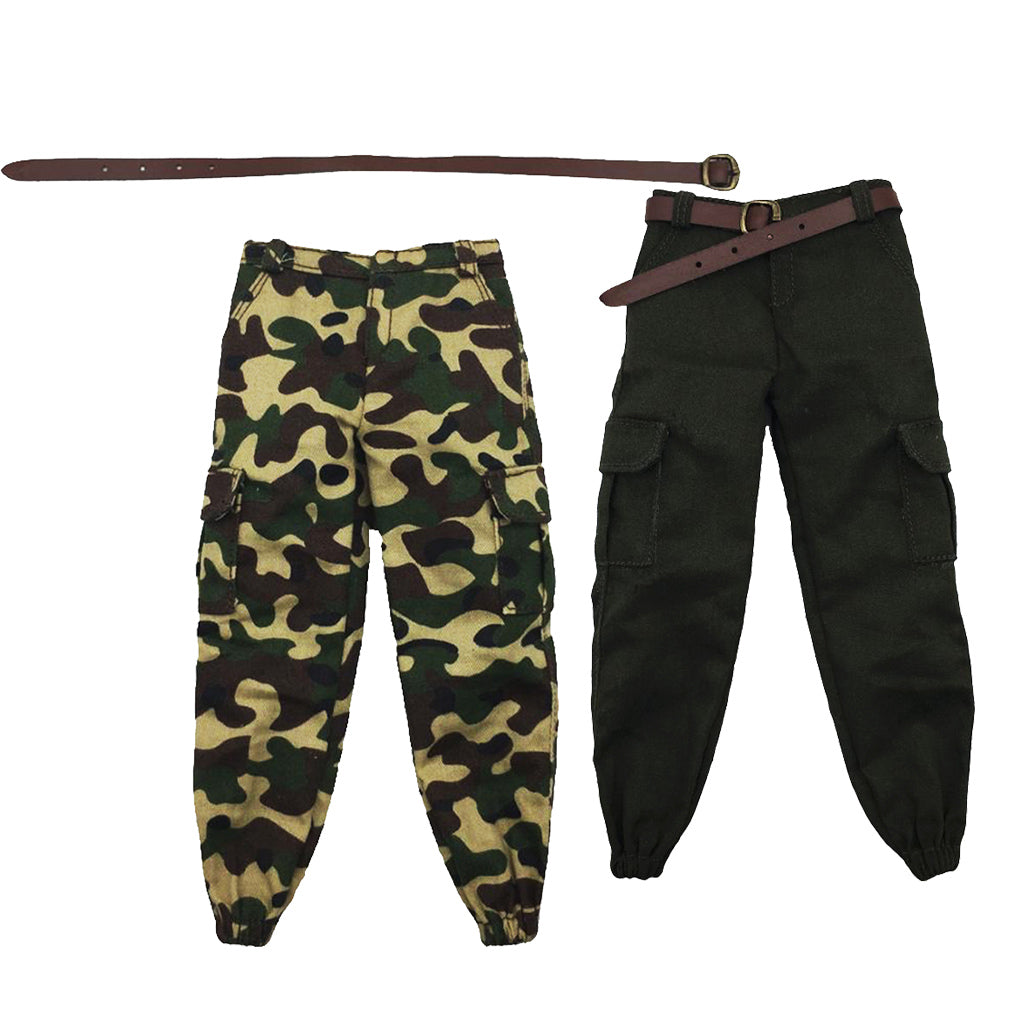 1/6 Scale Army Male Casual Pants Men Trousers Clothing for 12" Figure A