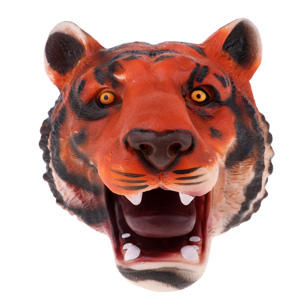 Vinyl Cartoon Animal Hand Puppet Kids Pretend Play Toy Party Favors Tiger
