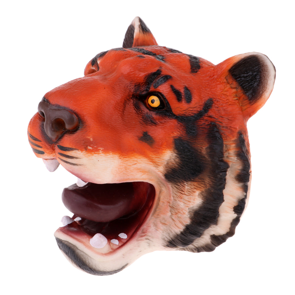 Vinyl Cartoon Animal Hand Puppet Kids Pretend Play Toy Party Favors Tiger