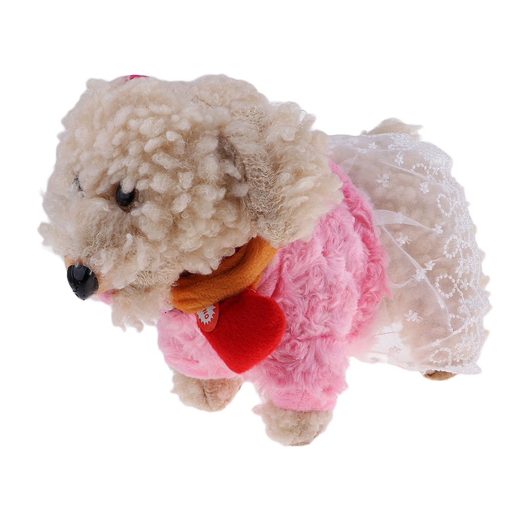 Electric Plush Toy Walking & Recording Dog Animal Kids Christmas Gift White