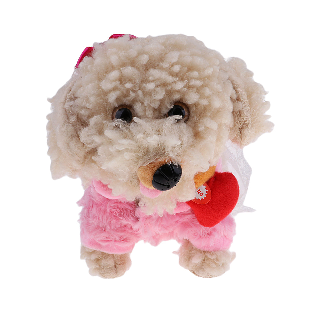 Electric Plush Toy Walking & Recording Dog Animal Kids Christmas Gift White