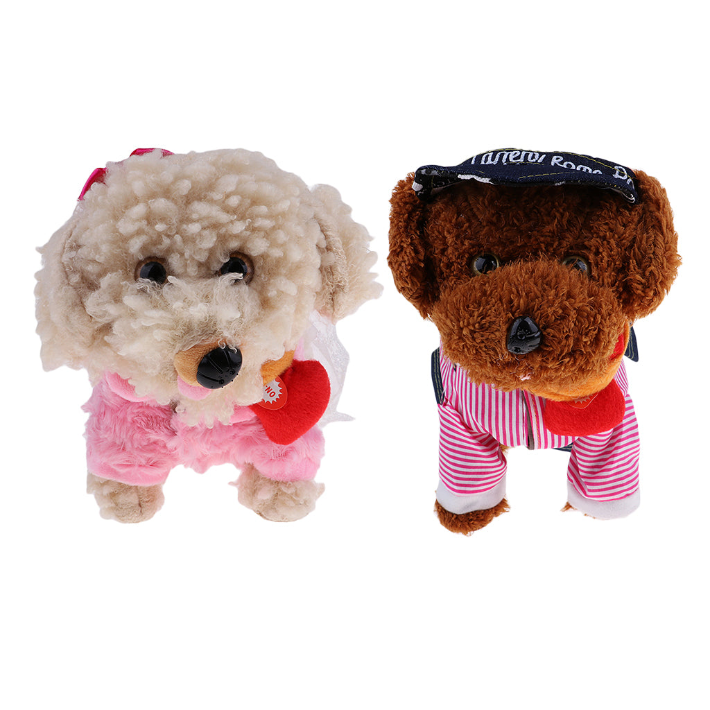 Electric Plush Toy Walking & Recording Dog Animal Kids Christmas Gift White