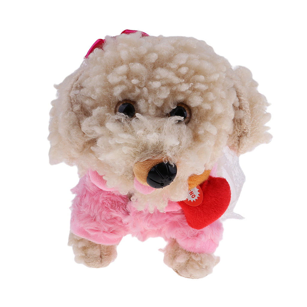 Electric Plush Toy Walking & Recording Dog Animal Kids Christmas Gift White