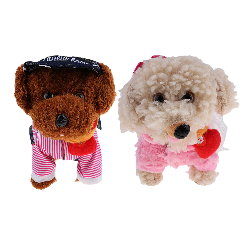 Electric Plush Toy Walking & Recording Dog Animal Kids Christmas Gift White