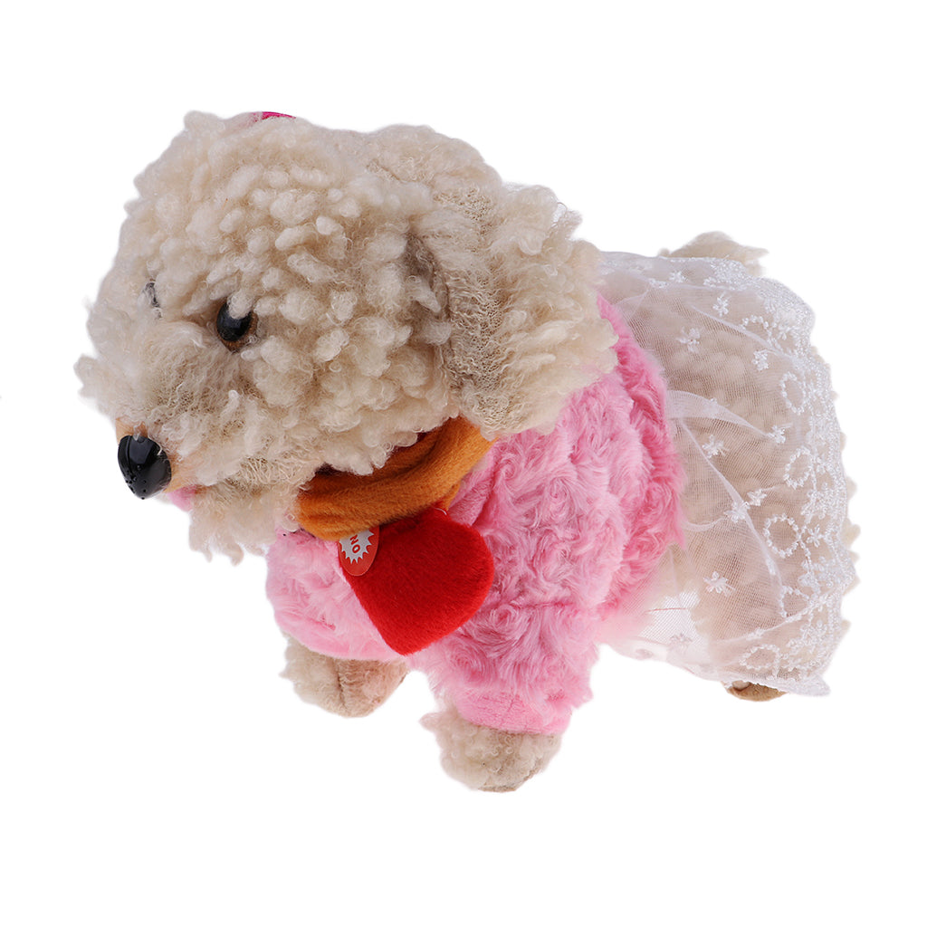 Electric Plush Toy Walking & Recording Dog Animal Kids Christmas Gift White